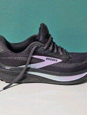 Brooks Ghost 17 Running Shoes Womens 10 D Gray Clearwater Purple 1204311D081